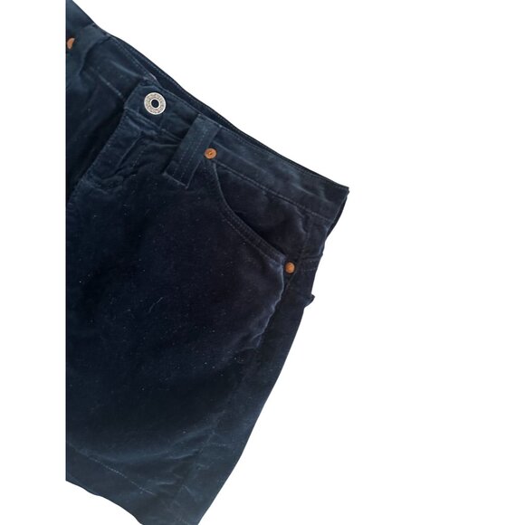 ADRIANO GOLDSCHMIED The Rich Navy Blue Velvet Skirt Size 25 - Picture 2 of 6